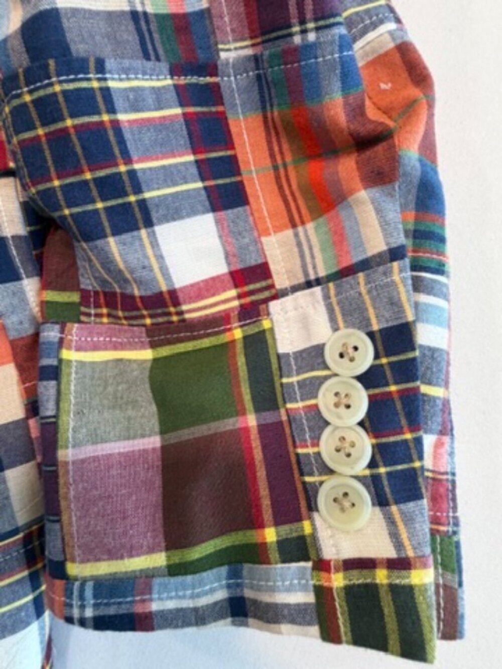 JOS A BANK Plaid Madras Sport Coat Blazer Mens 44 XL Preppy - Picture 7 of 13